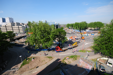 846906 Overzicht van de werkzaamheden ten behoeve van de heraanleg van de Stadsbuitengracht te Utrecht, vanaf het ...
